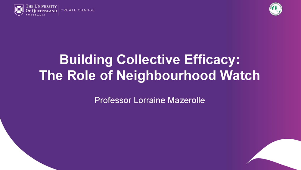 Building Collective Efficacy: The Role of Neighbourhood Watch